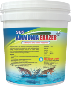 A bottle of Ammonia-erazer cleaning solution with a scrubbing brush, promising effective removal of ammonia stains."biotics